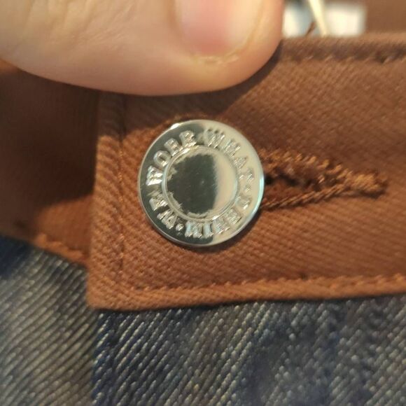 WeWoreWhat Jeans Womens Size 26 Dark Wash Straight High Rise Blue Brown - Picture 7 of 12